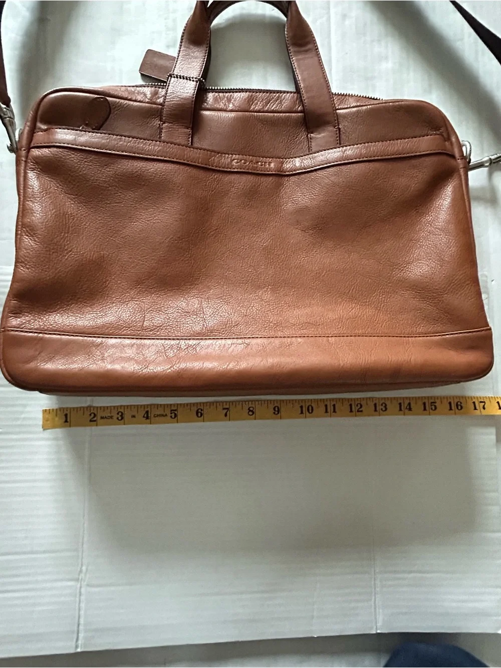 Coach Hamilton Leather Laptop Briefcase with Adjustable Detachable Shoulder